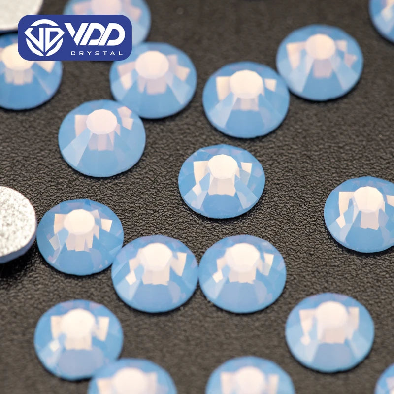 VDD 045 Blue Opal SS3-SS30 Glass Non Hotfix Rhinestones Crystal Flatback Stones Strass for DIY Nail Art Decorations