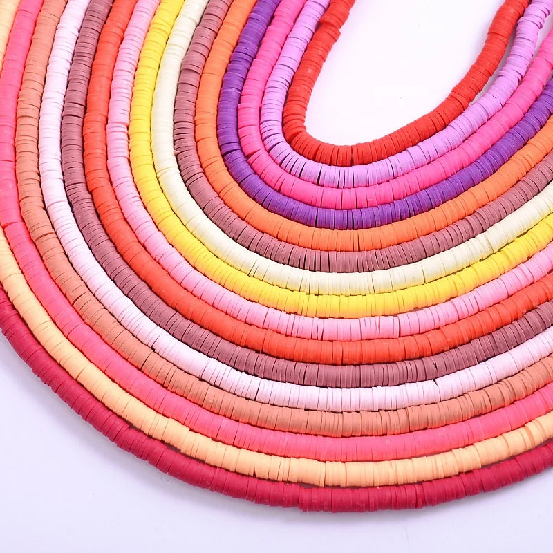 6mmDIY Soft Clay Colored Clay String Disc Spacer Beads Bracelet Necklace Spacer Jewelry Accessories