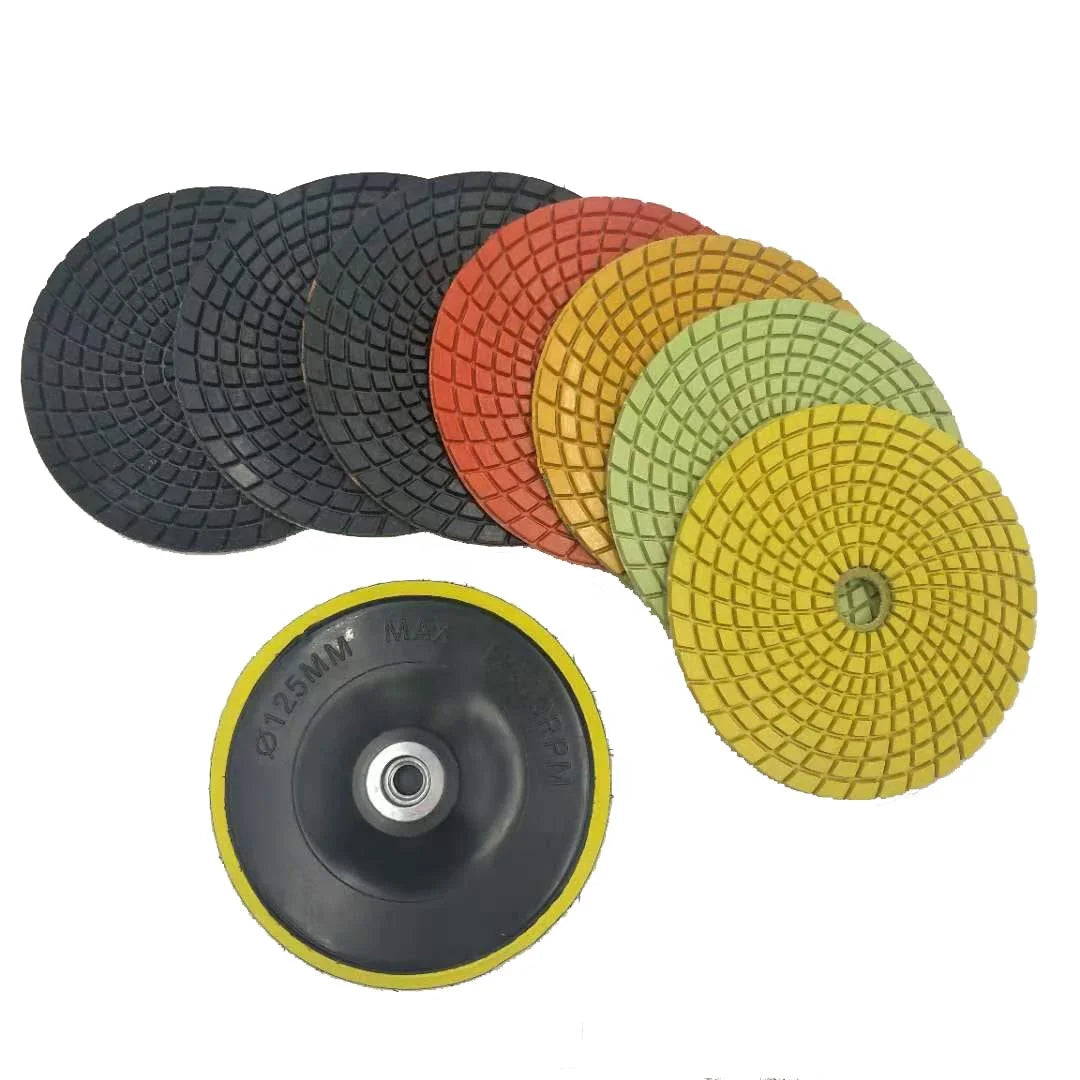 4 Inch 100mm China Manufacturer Wet Dry Flexible Round Resin Bonded Diamond Polishing Pads for Granite Marble Stone
