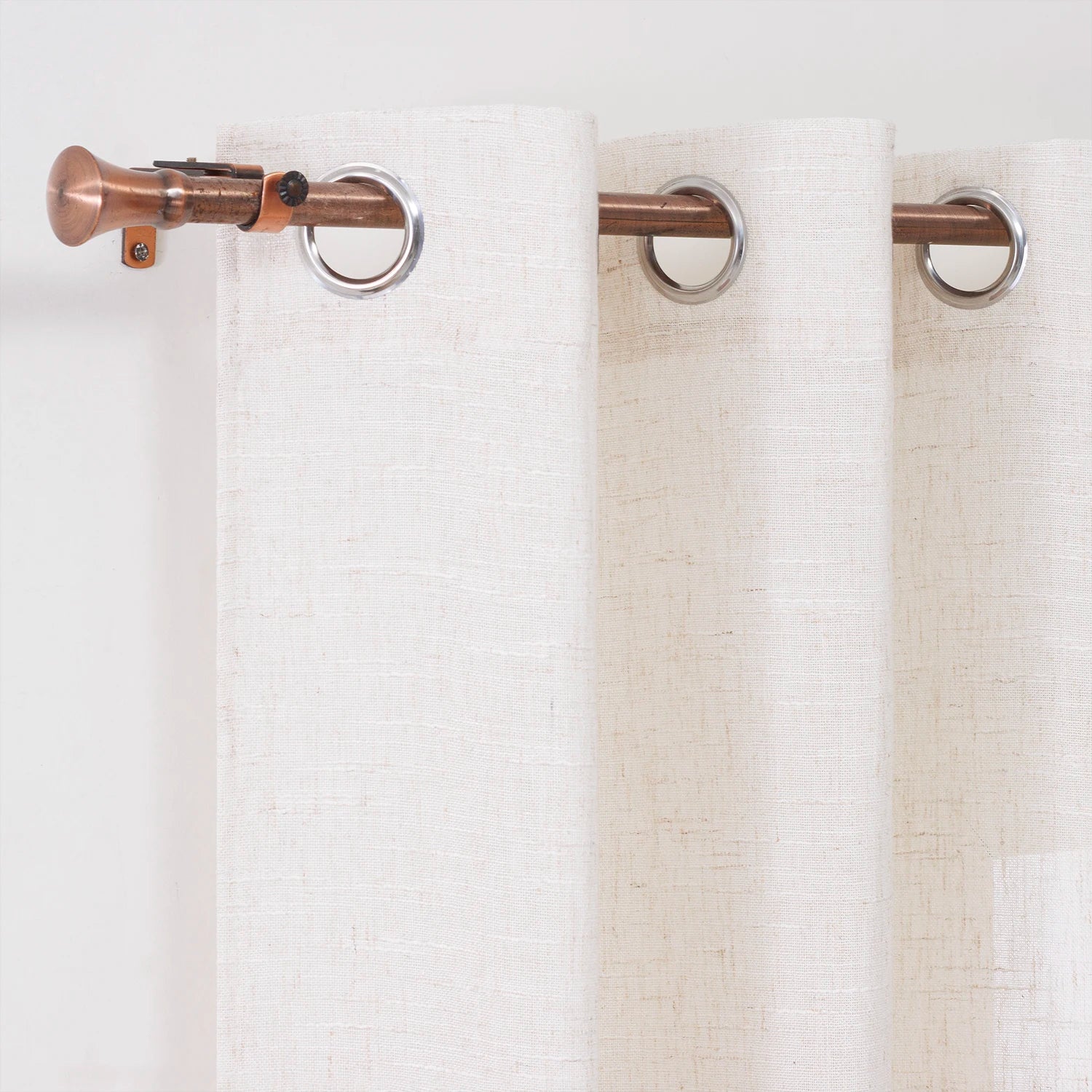 Wholesale Solid Faux Linen Sheer Tulle Curtains Drapes for Living Room Decor Rideau Valances for Home