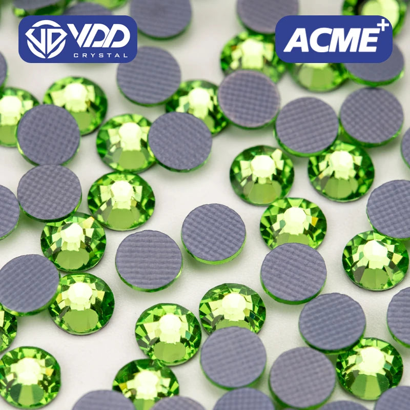 VDD 019 Peridot ACME Top Quality Hot-Fix Glass Rhinestones Crystal Flatback Stones Garment Decoration Wedding Dress