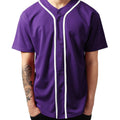 Good Quality Wholesale Blank 100% Polyester Full Button Purple Men Women Baseball Jersey