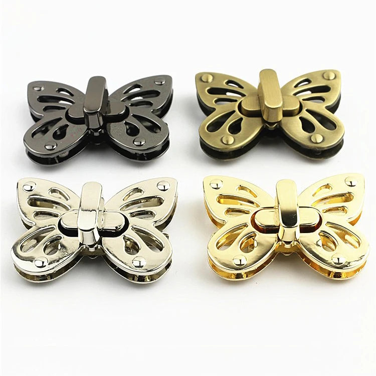 Wholesale Stock Supply Women's Butterfly Twist Handbag Lock Classic Luxury Trendy Zinc Alloy Purse Accessories