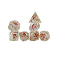 New Arrivals Custom 7 Piece Polyhedral Dice Set Custom Resin Christmas Santa Claus Grey orange/red koi Dice