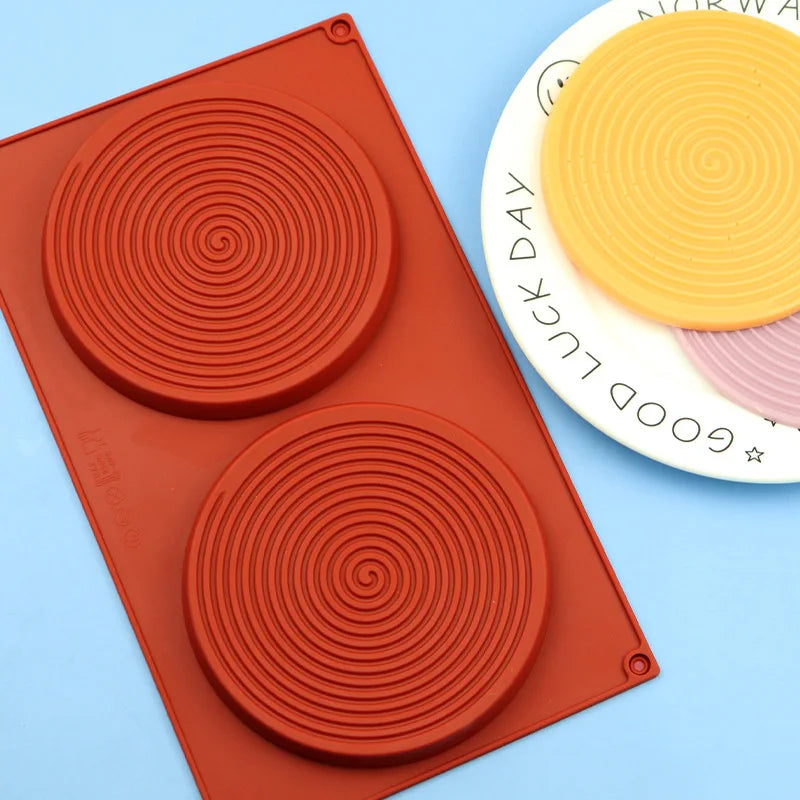 Circular Spiral Non-Toxic Eco-Friendly Disposable Silicone Customizable Restaurant-Grade Dessert Mold 2 Mosquito Coil Molds Cake