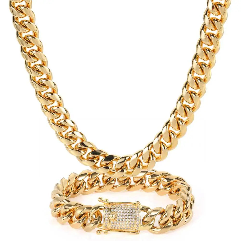 Fashion Woman 18k Gold Necklace Chain Men Custom Stainless Steel Necklace