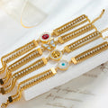 Fashion Stainless Steel Devil Eye Bangle Jewelry 18k Gold Plated Zircon Tree of Life Bracelets for Women MegaBDM
