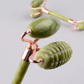 DIY Hot Sale Natural Facial Rose Quartz/Amethyst Sawtooth Spiky Double Big Head Xiuyan Jade Roller Jade Guasha for Face