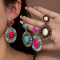 Wholesale Trendy Electroplated Alloy Baroque Indian Style Long Leaf Pendant Drop Earrings for Women's Party Occasions
