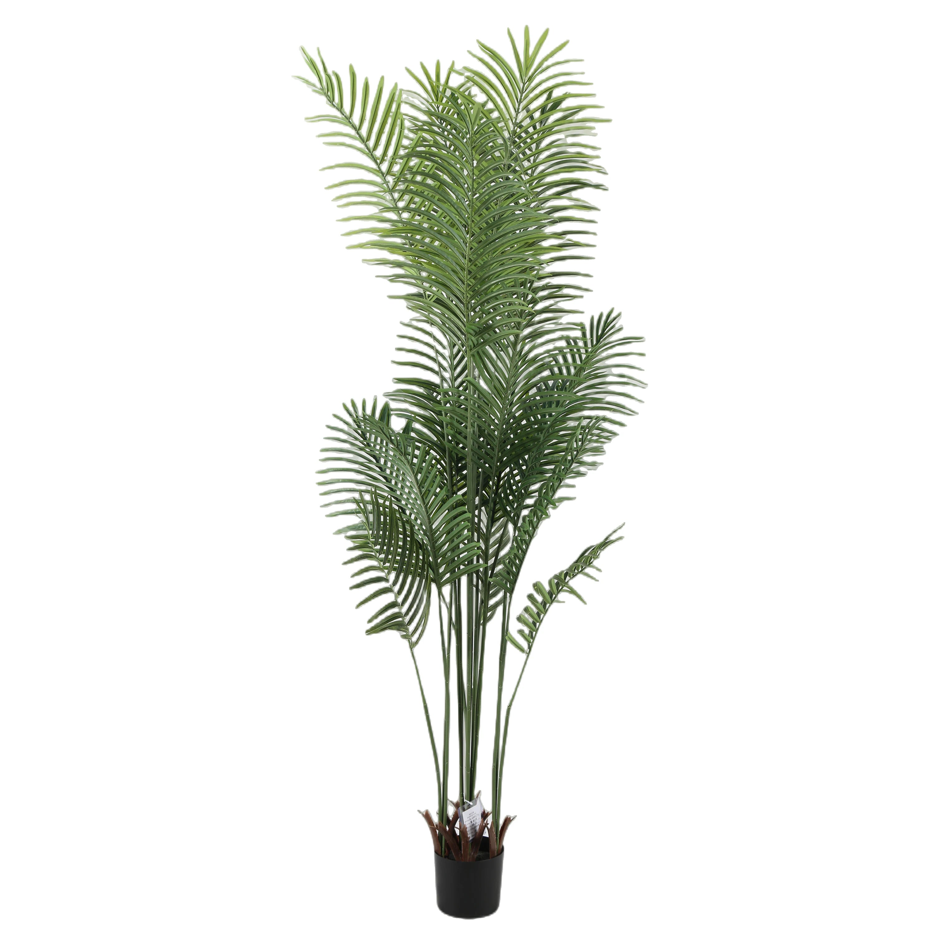 Factory High Quality 210CM 7FT Tall Large Faux Areca Palm Plant Artificial Phoenix Palm Tree for Home Living Room Art Decor