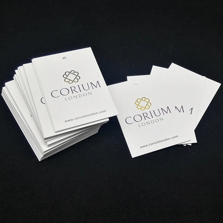 Label Design Swing Luxury Price Tag Custom Hang Garment Gold Foil Clothing Tags