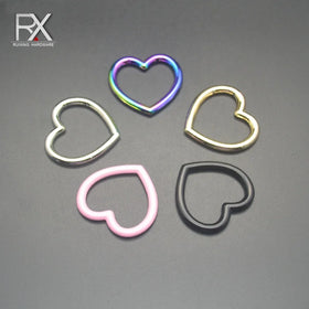 Guangzhou Zinc Alloy rainbow Heart-shape Belt Buckle Heart Buckle for Garment Handbag Accessories Heart-shaped Ring Buckle