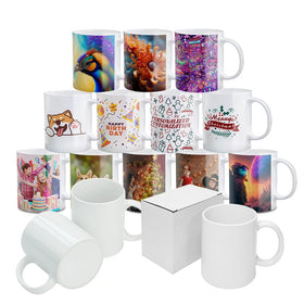 11OZ &15 OZ Diy Ceramic Souvenir Logo Pinch Customize Logo Coffee Sublimation Mike Mug