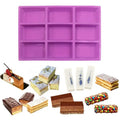 Food Grade 9 Cavity Rectangle Shapes Silicone Soap Mold for Chocolate Mold Soap Biscuit Cookie Baking Kitchen