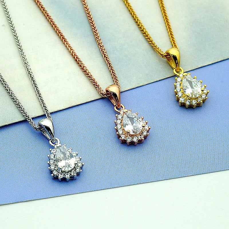 Wholesale Simple Style New Design 925 Sterling Silver Water Drop Pendant Fine Pendants