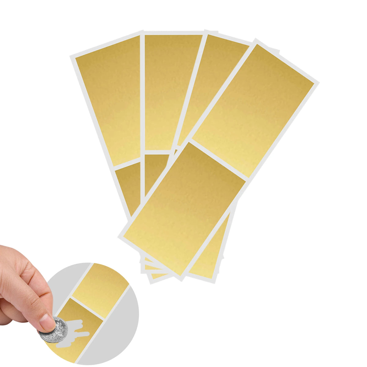 50pcs 50x70mm PET Gold Silvery Adhesive Sticker Strong Adhesion for Postcard Cover Stationery Wedding Message Scratch Crafts