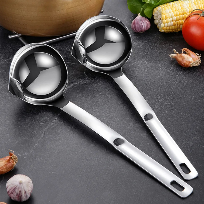 Fast Dispatch Kitchen Utensils 304 Stainless Steel Soup Ladle Separator and Oil Filter Spoon High-quality Metal
