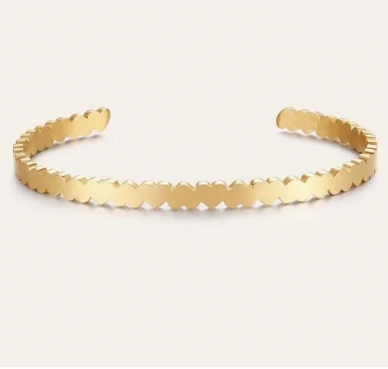 Inspire Jewelry Custom Free logo Custom Adjustable Heart Bracelet Stainless Steel Heart Cuff Bangle Free logo Jewelry Gift