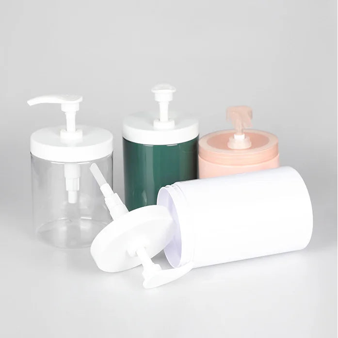 500ml 1000ml Wide Mouth Plastic Pet Lotion Pump Jar Bottle for Hair Gel Cosmetic Packaging