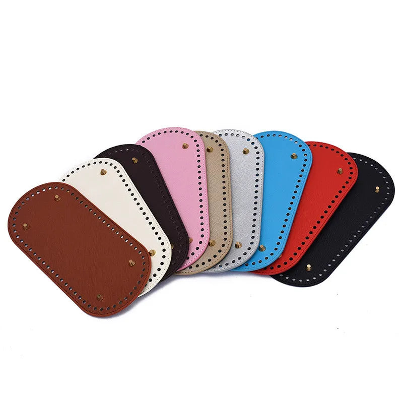 Wholesale 9 Color 9.8 X 4.7 PU Leather Crochet Bag Bottomfor Bags Cushion Base With Holes for DIY Bag Shoulder Purse Making