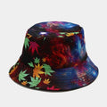 New Stylish Reversible Cartoon Bucket Hats Vintage Printed Fishing Hat Summer Sunscreen Sun Hat Printing Double-Sided Basin Cap
