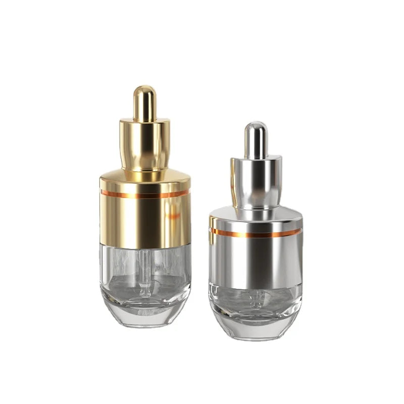 30ml  50g Luxury Gold Silver Glass Dropper Bottle for Travel Size Serum Glass Packaging