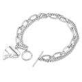 NEW 925 Platinum-plated Couple love Letter Double-layer Bracelet Female Ins Niche Design Thai Silver Retro Light Luxury Jewelry