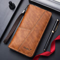 2024 Men PU Leather Luxury Mobile Phone Wallet Business Clutch Wallet Double Zipper Long Wallet