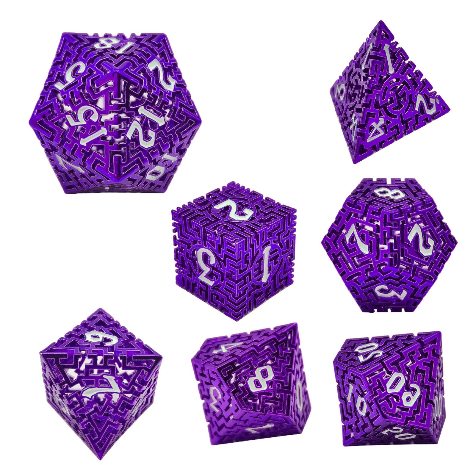 Metal D&D Labyrinth Hollow Dice RPG Dungeons & Dragons Board Game Dice COC Openwork Dice Set