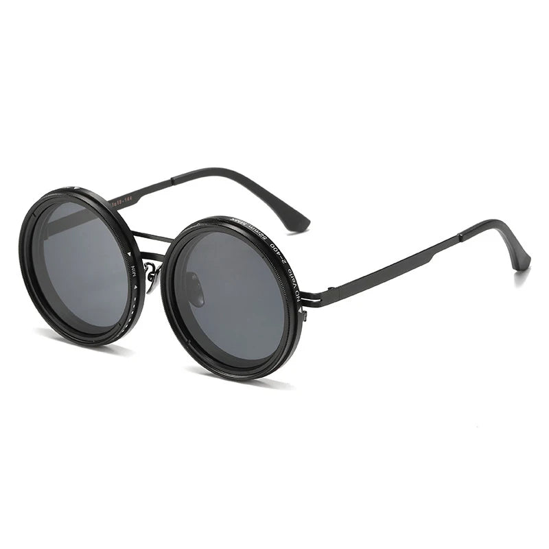 9gears ND Adjustable Sunglasses UV400 Fishing Shades Round Polarized Adjustable Tint Dimming Sunglasses with Built-in ND Filter