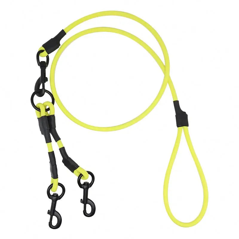 2-in-1 Dual Heavy Duty 5m Pet Leashes Small Animal Dog Collar & Collar Waterproof PVC Webbing Solid Pattern Colorful Dog Coupler