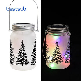 Wholesale Eco-Friendly Vintage Frosted Gradient Color 15oz 450ml Sublimation Blanks Mason Jar Lantern Lid Metal Handle for Party