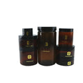 Empty Cream Jar 50ml 100ml 150ml 200ml 250ml Amber PET Plastic Cosmetic Jars With Screw Lid F888
