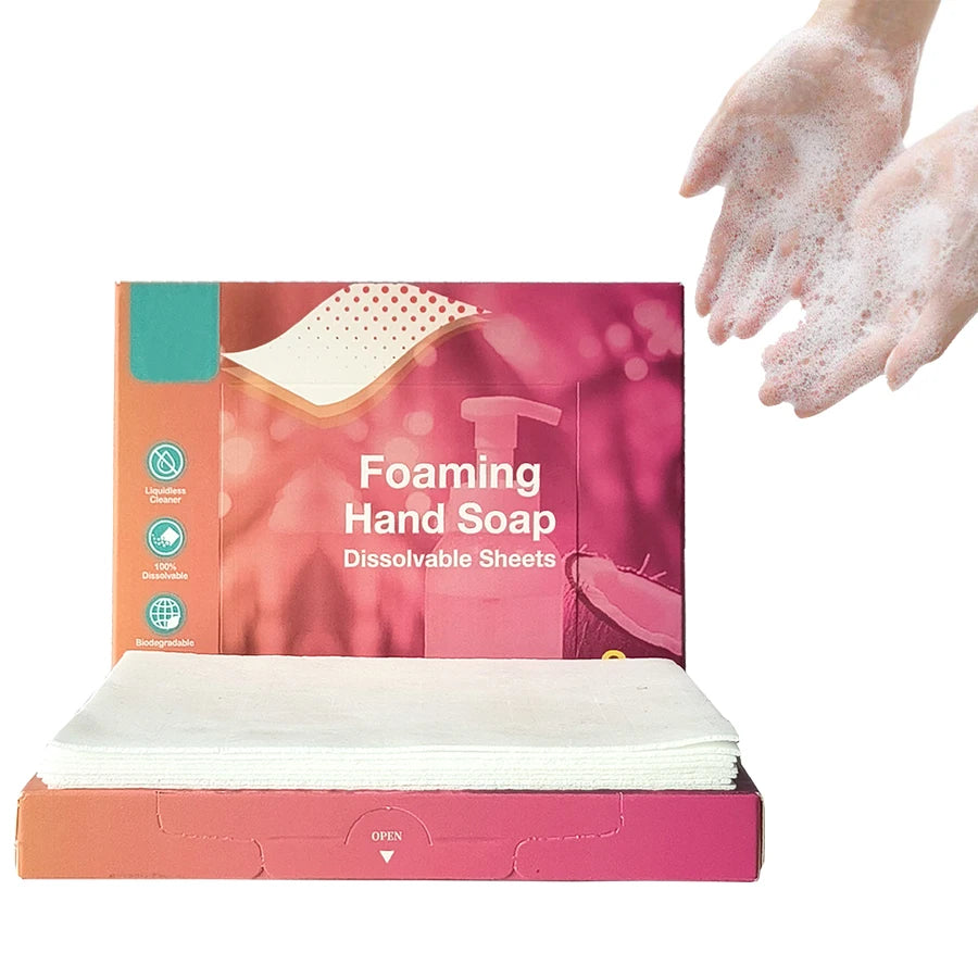 Eco-Friendly Lemon Forming Hand Paper Soap Sheets Disposable Travel Hand Washing Soap Sheet for Travel Outdoor