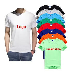 Custom T-shirt Printed Men's logo Blank T-shirt with Label Custom Shirt Heat Transfer Custom Digital Printing T-shirt