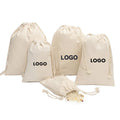 Custom logo Personalized Soft Fabric Calico Canvas Cotton Drawstring Bag with Double String