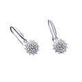 Merryshine Women's S925 Sterling Silver 0.5ct Moissanite Diamond Sunflower Earrings Colorful Gemstone Double-Layer Ear Hook Hook