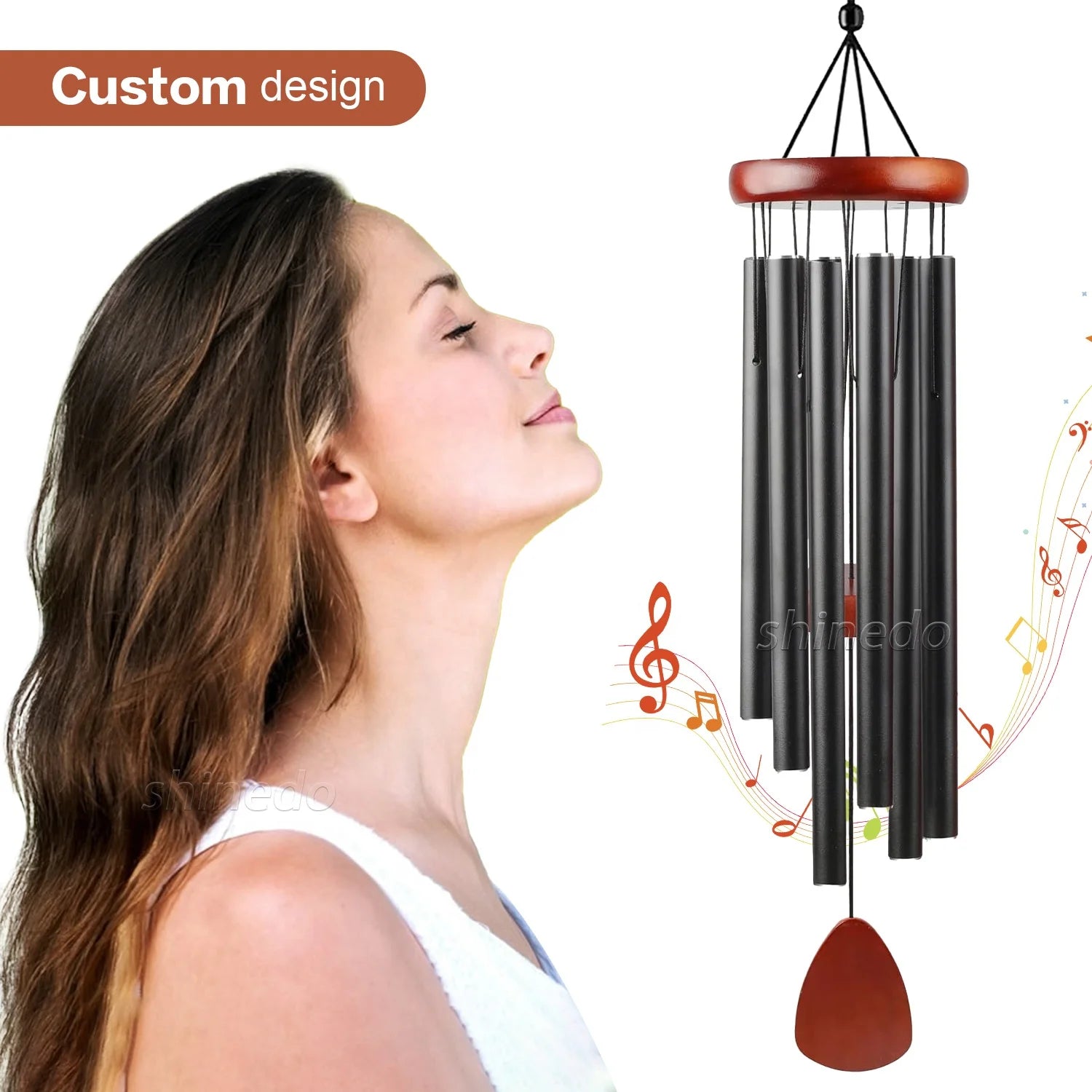 Soothing Melodic Tones Metal Tube Bereavement Gift Wooden Sympathy Pet Memorial Wind Chimes Outdoor for Garden Patio Home