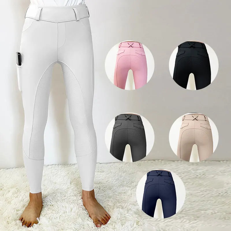 RTS Kids Riding Breeches Silicone Anti-pilling Equestrian Leggings Horse Riding Clothes for Girls