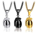 2022 Custom Unique Hand Grenades Pendant Personalised Charm Necklace Stainless Steel Chain