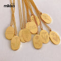 Fashion Geometric Carved Flower Pendant Necklace 18k Stainless Steel Women Gold Month Necklace Jewelry Accessories Gift
