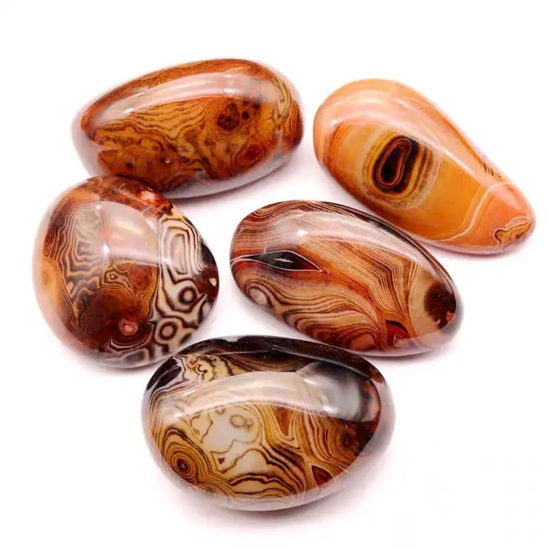 Wholesale Banded Agate Palm Stone Sardonyx Tumbled Stones Healing Crystal Stone Pebble Healing Crystals
