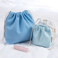 Wholesale Eco-Friendly 12oz White Mini Cotton Canvas Cosmetic Pouch Storage Drawstring Bag Customizable Size Color