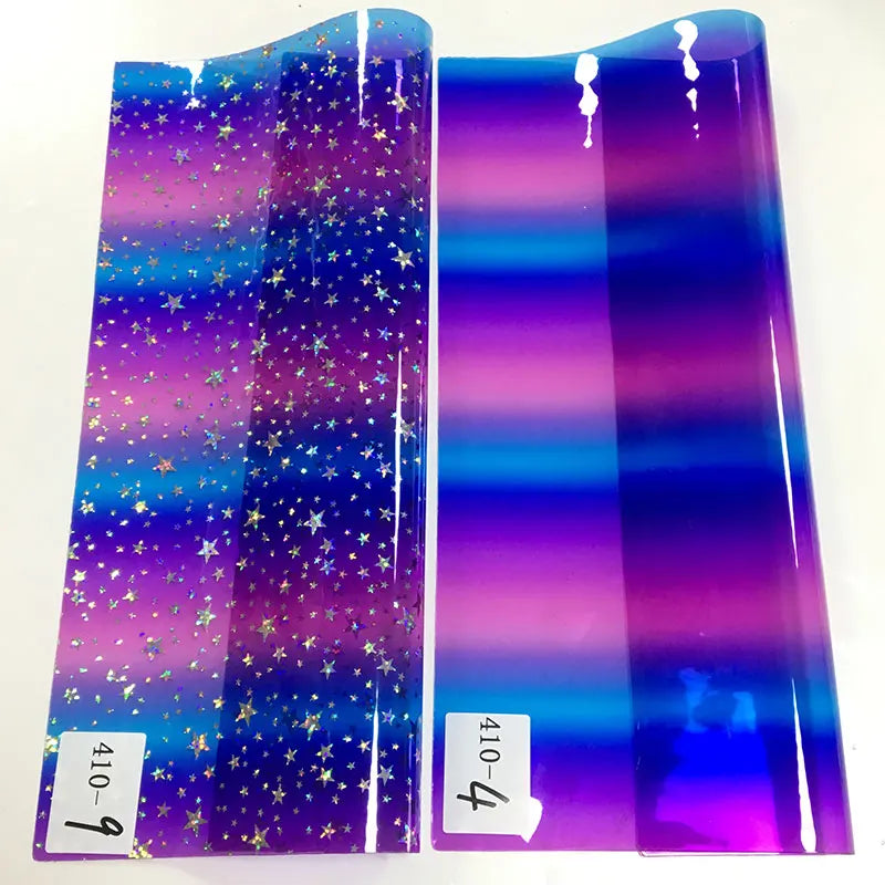 0.4mmTranslucent SuperClear Gradient Colored Tpu Transparent  Iridescent Lamination Film Rainbow TPU Film  for Making Cosmetic B