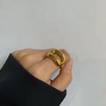 CLIORO Custom Gold Plated Stainless Steel Fashion Rings Waterproof Women's Jewelry for Girls