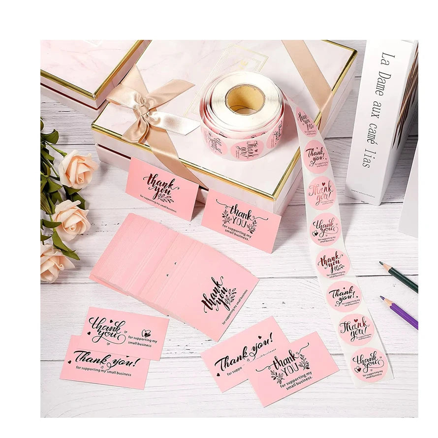 Wholesale Custom 4cm Self-adhesive Sticker logo Label Wedding Gift Sticker Thank You Stickers and Cards for Small Business