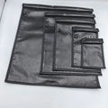 Fireproof Faraday Bag with Anti-Tracking EMF GPS RFID Blocking Black Silicone-coated Fiberglass for Different Sizes
