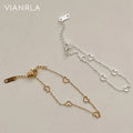 VIANRLA 925 Sterling Silver Plant Heart Bracelet Silver Plating for Girl Jewelry Support Dropshipping Daily Jewelry