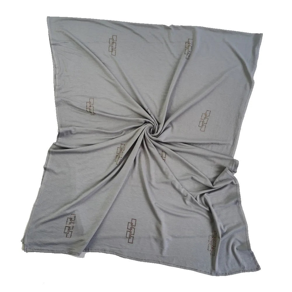 2021 New Fashion Jersey Cotton Hijab With Rhinestone Shimmer Shawl Cotton Muslim Scarf Hijabs for Women