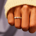 Fashion Trendy S925 Sterling Silver Ring Jewelry Boho Colorful Flower Ring for Women and Girls